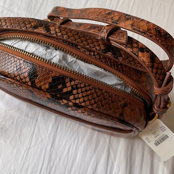 Devon snake-print leather bag w/ detachable strap - Picture 8 of 9